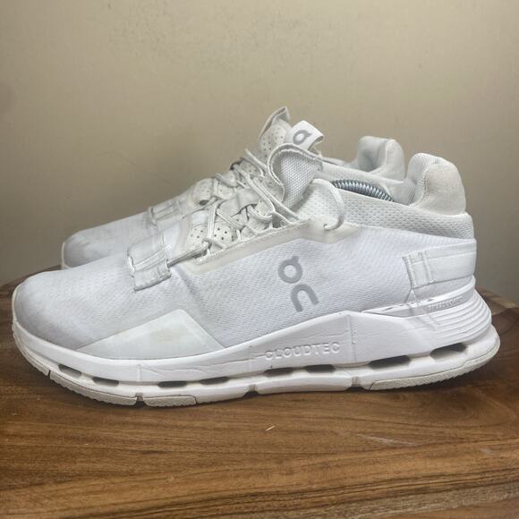 On Cloudnova Undyed White Womens Triple White Size 9 Athletic Running Shoes - Picture 2 of 9